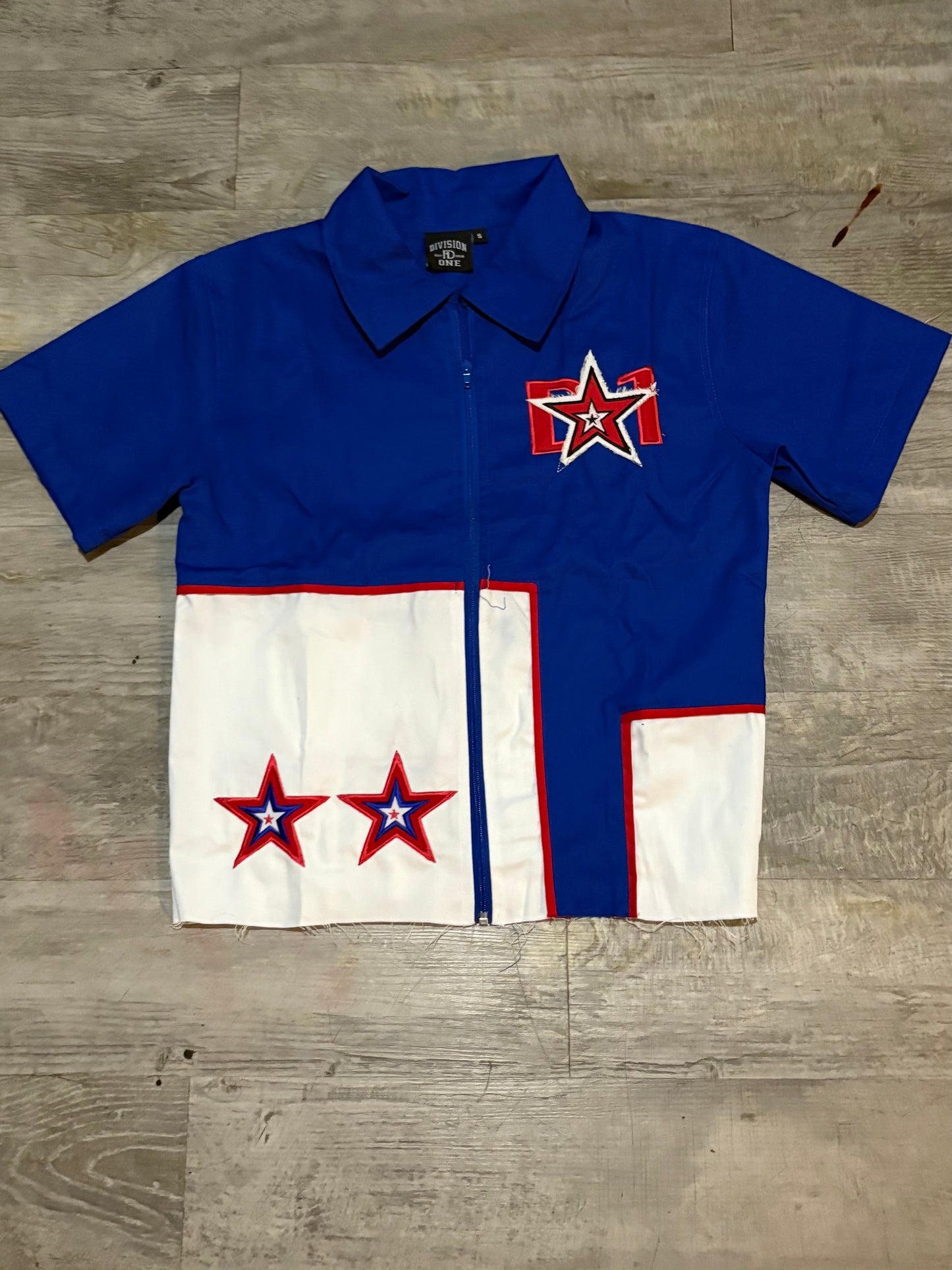 D1 Royal blue and Red two tone short set