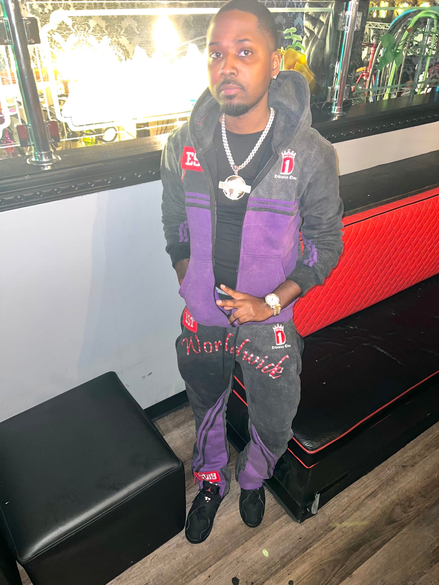 Division one men stacked joggers tracksuits