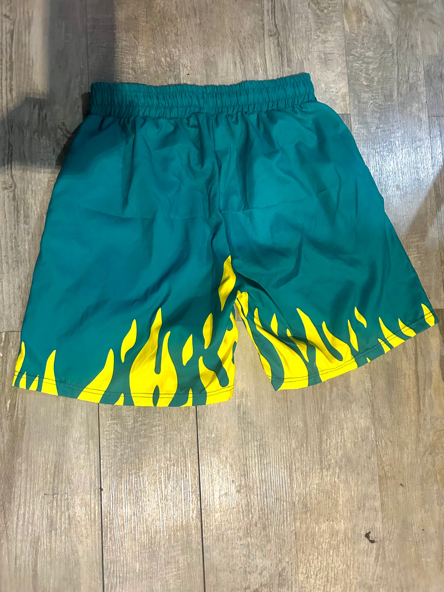 Fire yellow green D1 shorts