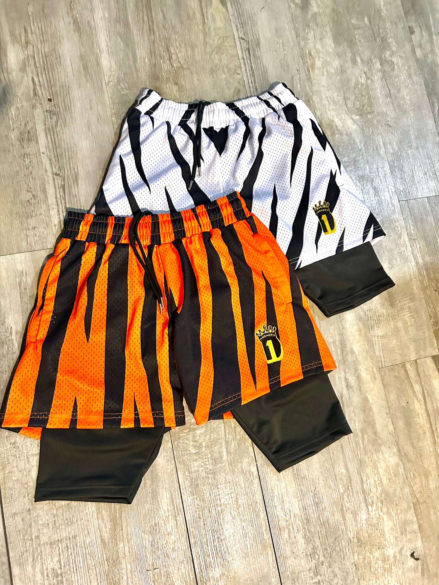 Zebra/tiger stripe D1 shorts